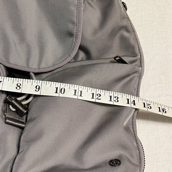 Lululemon City Adventurer Backpack Mini Gray Drawstring Flap Zip Gym Travel Bag - Picture 11 of 15